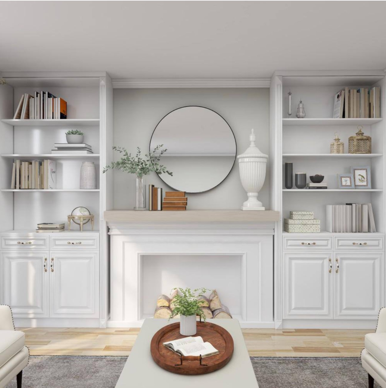 32 in. White Ceramic Tall Fluted Urn Decorative Jars with Lid